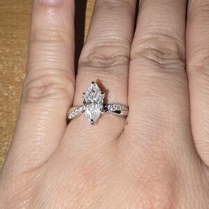 Elegant Marquise Cut Moissanite Ring